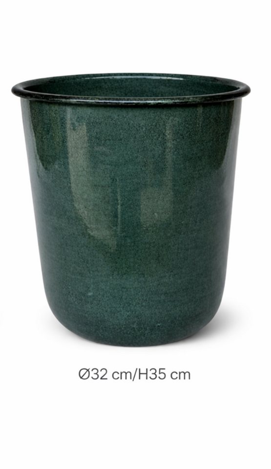 finehomegarden Pflanzkübel Metall Kübel Pflanzgefäß dunkelgrün Pflanztopf Ø26+28+32cm Blumenkübel (1 St), Pflanzschale Blumentopf Garten 3Größen wählbar / Paket