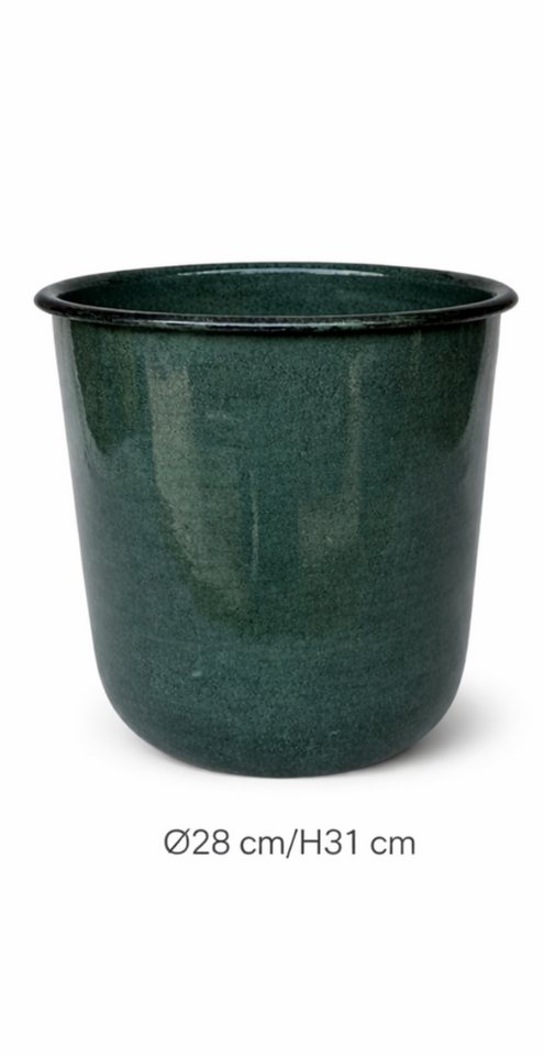 finehomegarden Pflanzkübel Metall Kübel Pflanzgefäß dunkelgrün Pflanztopf Ø26+28+32cm Blumenkübel (1 St), Pflanzschale Blumentopf Garten 3Größen wählbar / Paket Bild 2