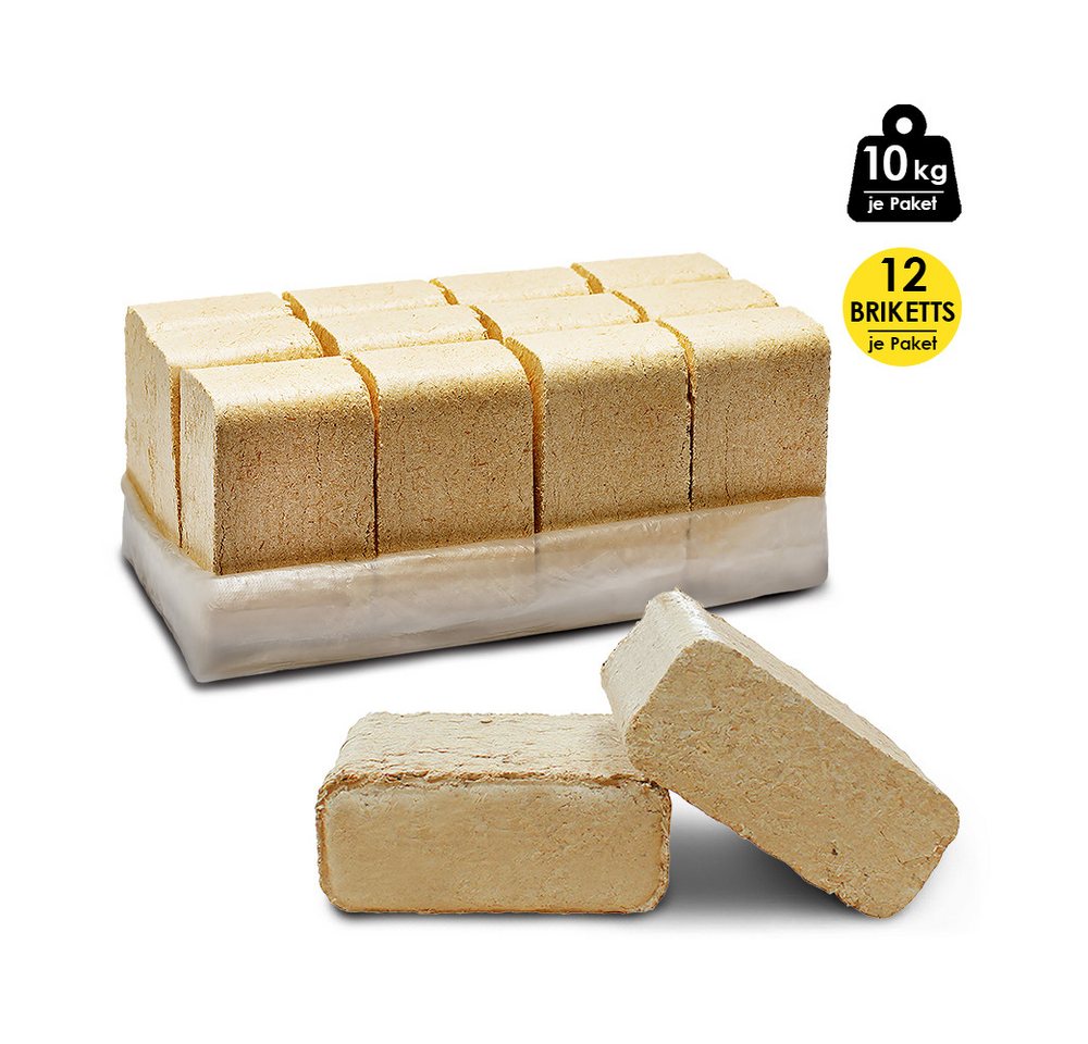 JSM-Brennholz Holzbriketts Holzbriketts aus Kiefernholz (100% Kiefer), 20 kg, Material: Kiefernholz
