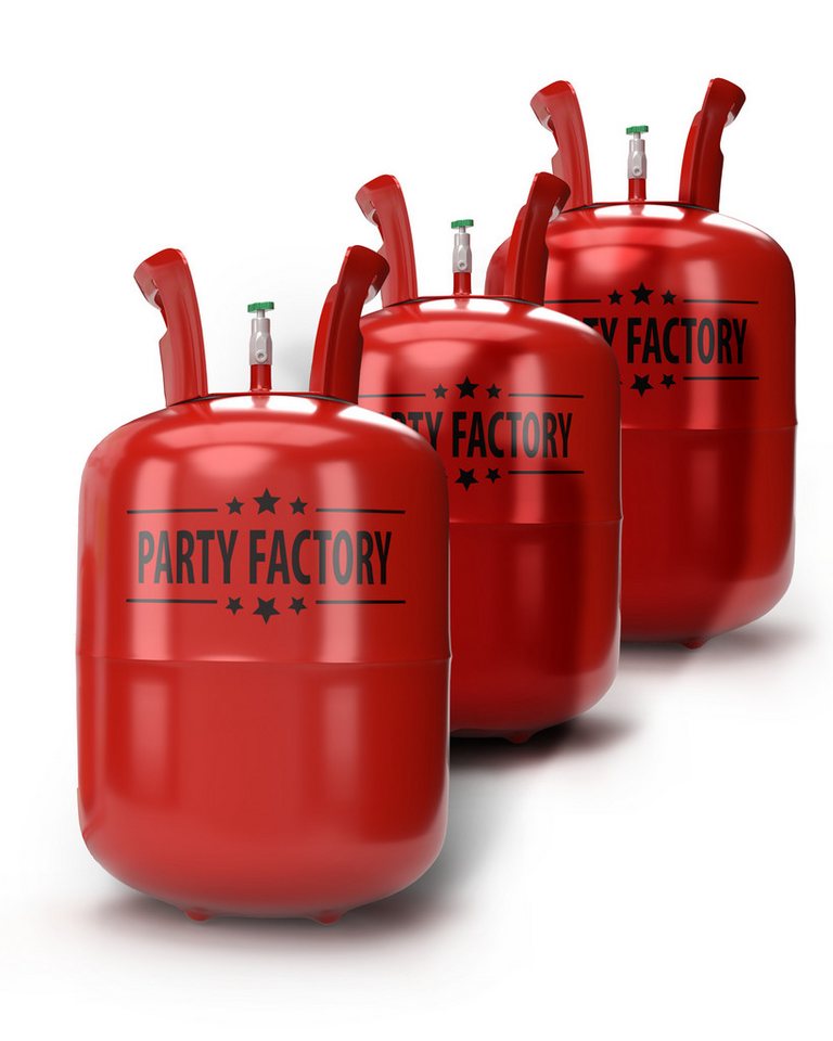 Party Factory Helium Ballongas Set mit 3 Heliumflaschen für je 20 Ballons, je 140l, Ballongas, Helium, Heliumgas, Helium Ballongas Bild 3