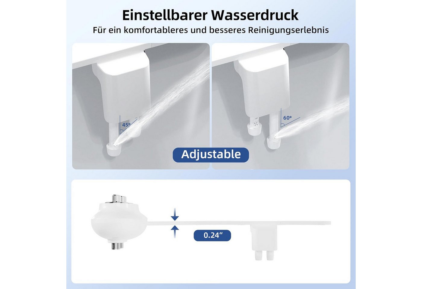 GarveeMore Bidetarmatur Bidet-Aufsatz mit zwei Reinigungsmodi, temperaturverstellbar Bild 4