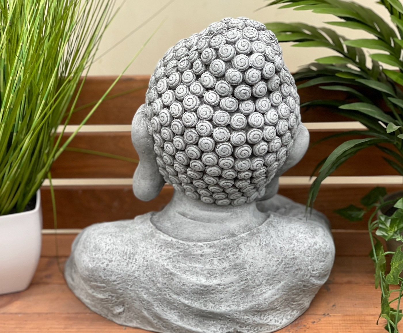 Stone and Style Gartenfigur Frostfeste Steinfigur Buddha Shiva Büste XL Bild 3