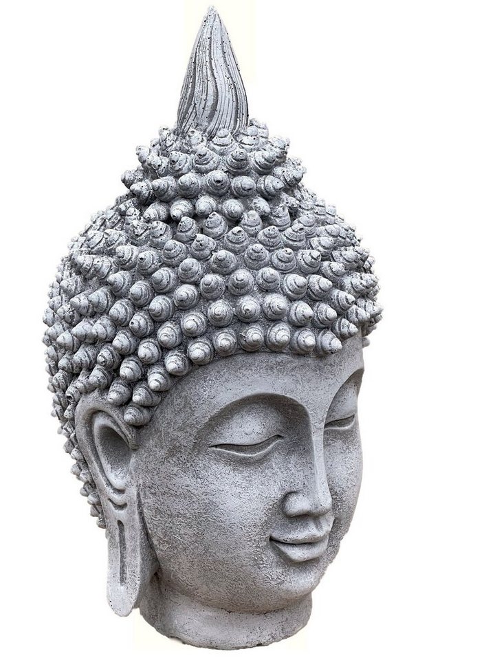 Stone and Style Gartenfigur Frostfeste Steinfigur Shiva Kopf meditativ