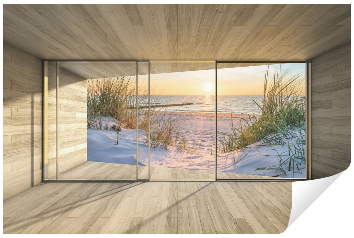 Wallarena Fototapete Blau - Vlies - Schlafzimmer, glatt, (8 St), 400x280cm