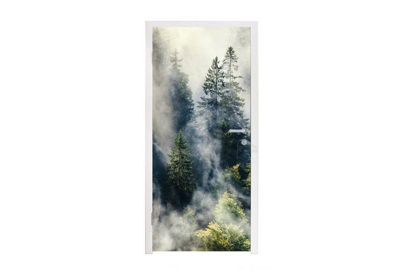 MuchoWow Türtapete Nebelschwaden ziehen durch den Schwarzwald, Matt, bedruckt, (1 St), Selbstklebende Tapete, Folie für Möbel, 75x205 cm Bild 4