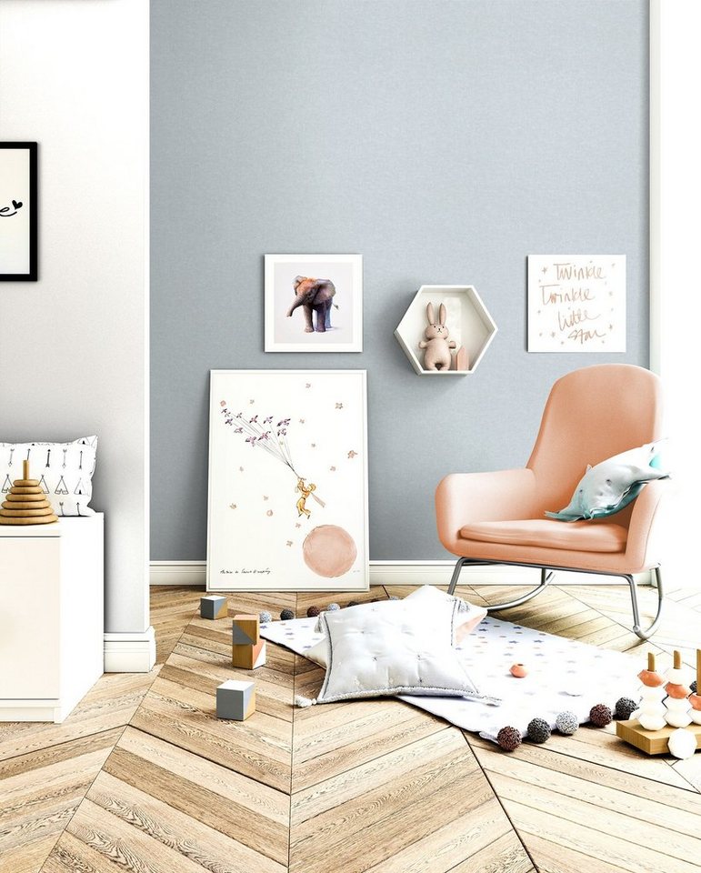 Newroom Vliestapete Dottis Uni Bluegrey Tapete Universal Unifarbe,Struktur,Monochrom, Blau Tapete Modern Unifarbe - Universal Einfarbig Blaugrau Uni Struktur Leinen Optik für Wohnzimmer Schlafzimmer Küche, Einfarbig Bild 2