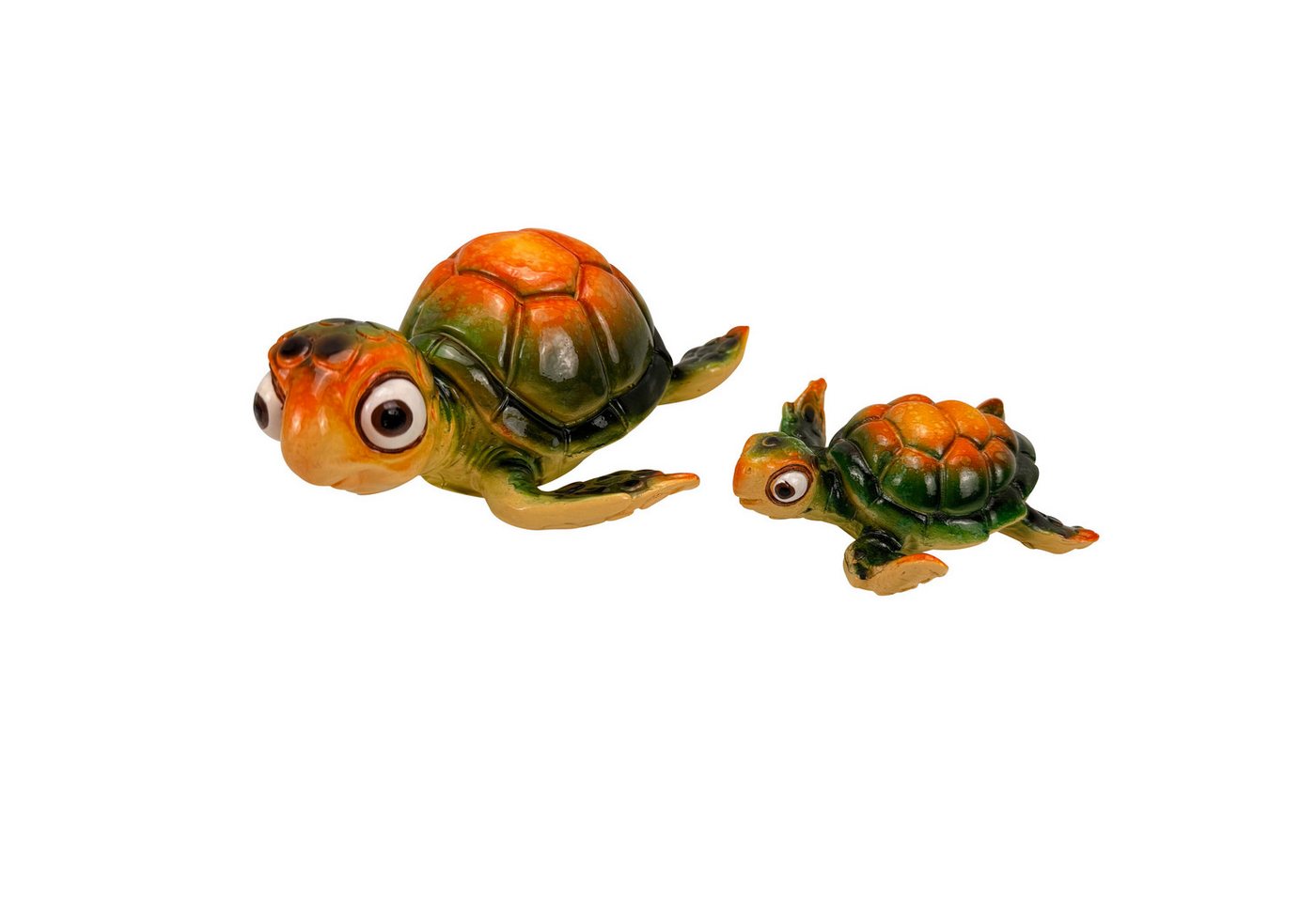 Online-Fuchs Gartenfigur - Deko Figuren 2 süße Schildkröten für Garten, Teich oder auch im Haus, (2er Set, Handbemalt), wetterfest, für den Außenbereich geeignet Bild 2