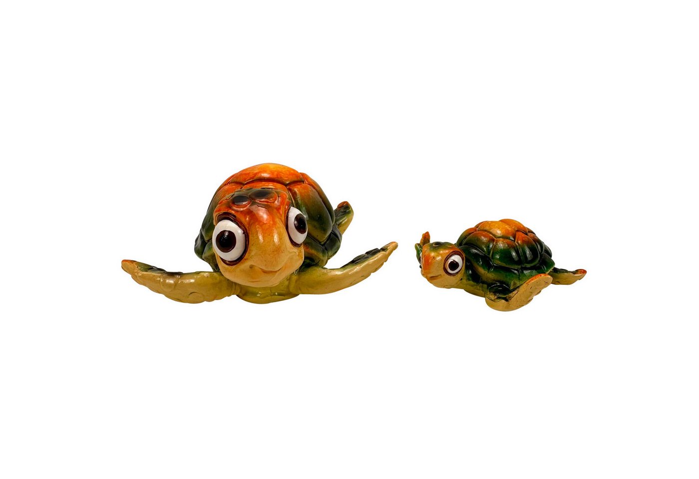 Online-Fuchs Gartenfigur - Deko Figuren 2 süße Schildkröten für Garten, Teich oder auch im Haus, (2er Set, Handbemalt), wetterfest, für den Außenbereich geeignet Bild 3