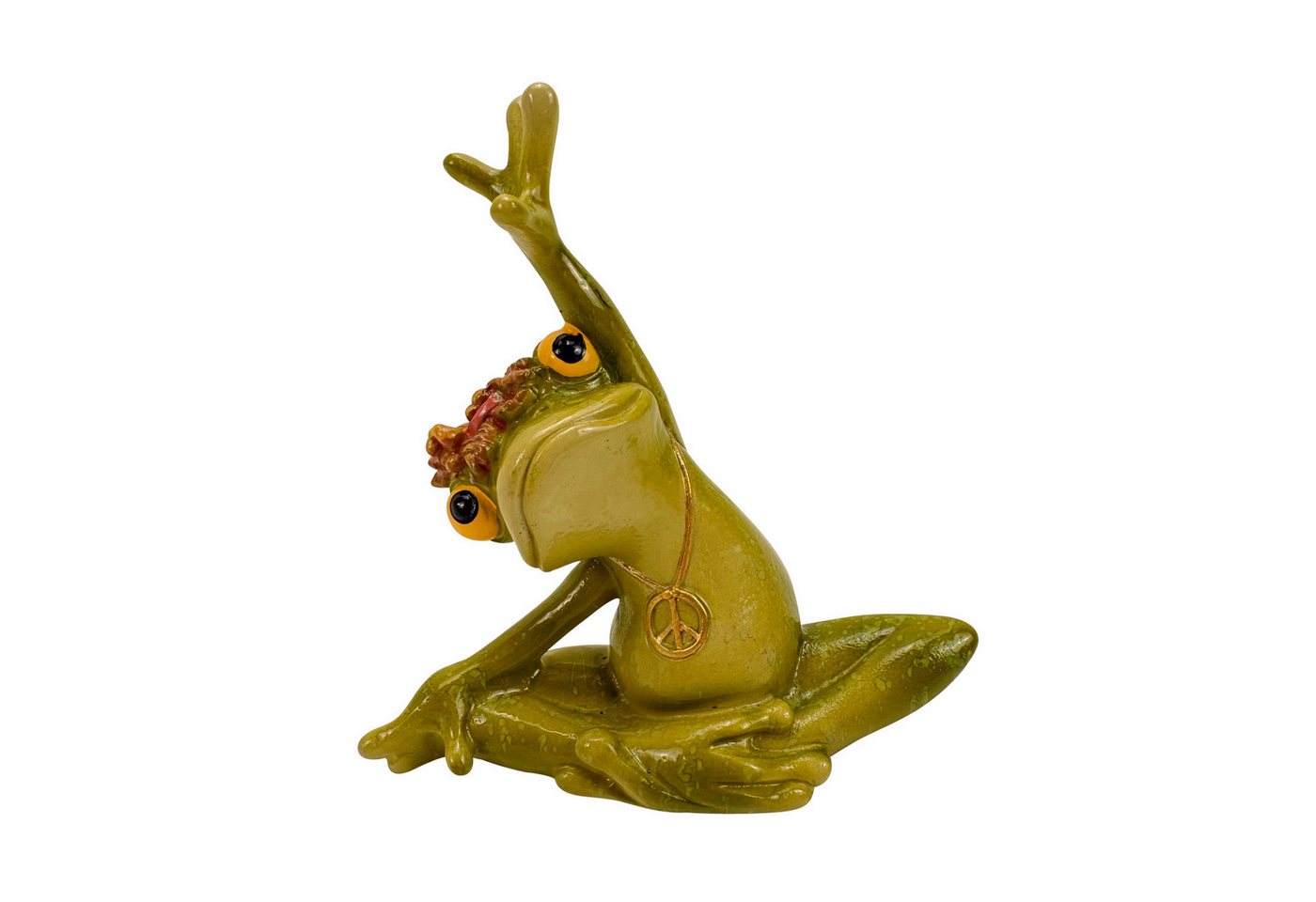 Online-Fuchs Gartenfigur für außen - YOGA Frosch - Dekoration Figuren - wetterfest, (aus Kunstharz gefertigt, glänzender Glossy-Look), ideal für Garten, Terrasse, Balkon, Büro oder Wohnzimmer
