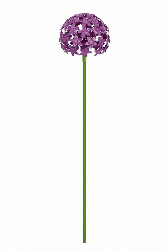 finehomegarden Gartenstecker Pflanzstecker Allium dunkellila "ArtFerro" Metall Ø16,2cm H111,2cm (1-St) Beetstecker Gartenstecker Blütenkugel Gartendeko Stecker/ Paket Bild 2