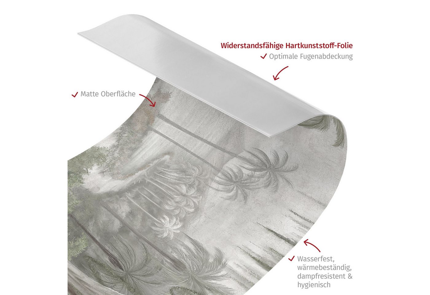 Bilderdepot24 Badrückwand türkis fugenlose Wandverkleidung Bad Abstrakt, (Hartfolie matt » Selbstklebend PREMIUM 0,61 mm), wasserfestes Wandpaneel Smaragdfarbener Sturm Bild 3