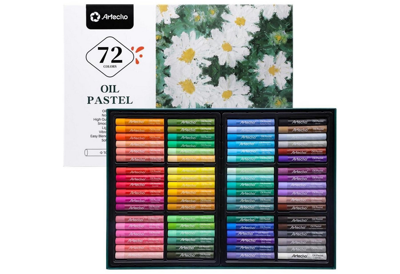 LuxusKollektion Malkreide Ölpastellkreide 72 Set Farben Künstler Hobbymaler 72 Basis