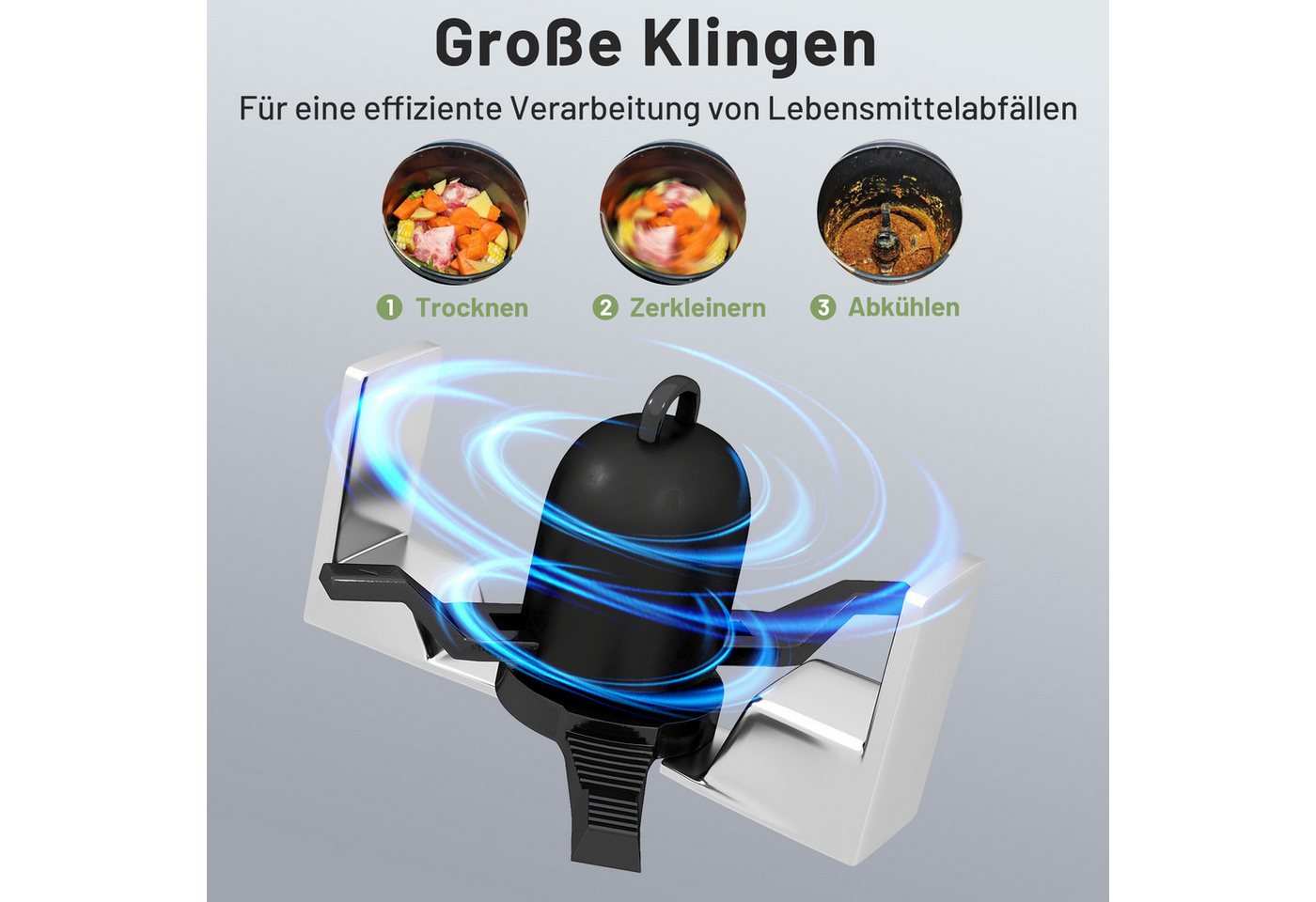 KOMFOTTEU Komposter, 4 l, Küchenkomposter mit Selbstreinigungsfunktion, Deckel&LED-Anzeige Bild 5
