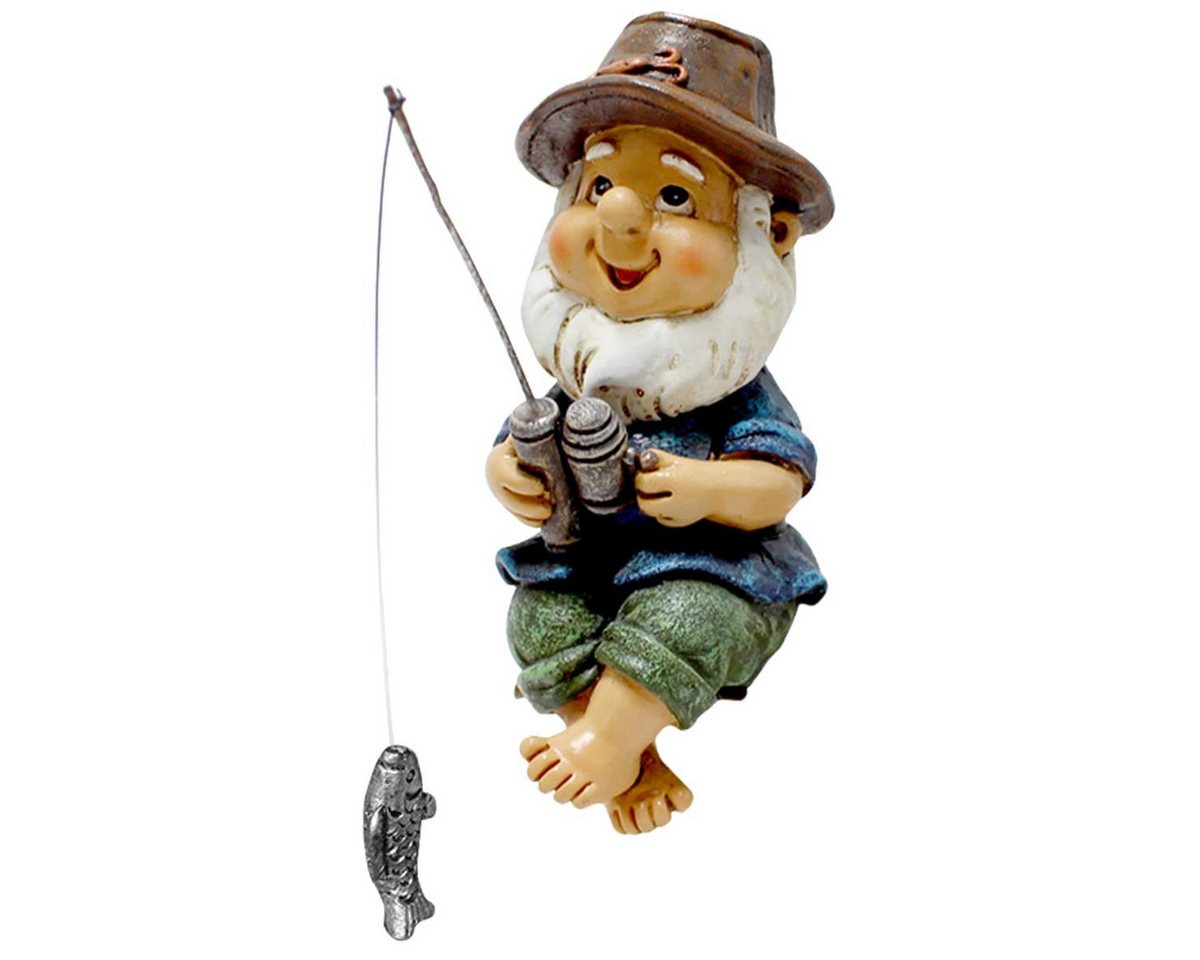 FOUORTUNATE-BEE Gartenzwerg Gartenzwerg Angler Figur Deko Harz Gartenfigur Blumentopf, Zwerg Figur für Garten Balkon Terrasse Wohnzimmer Deko Bild 5
