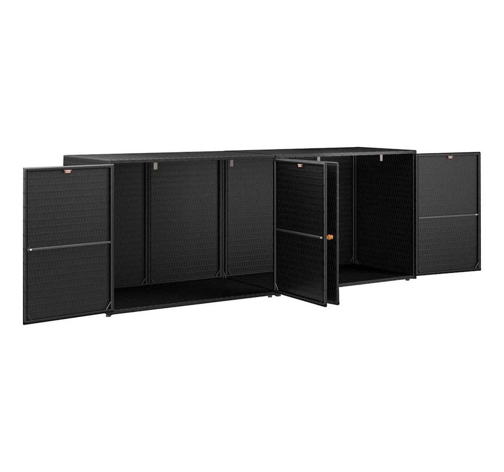 furnicato Garten-Geräteschrank Gartenschrank Echtholz 198 x 55,5 x 80 cm Schwarz, (1 St)