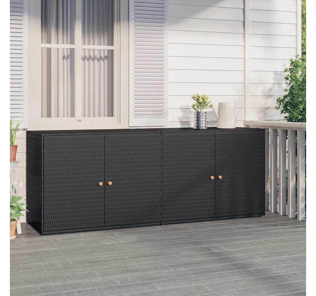 furnicato Garten-Geräteschrank Gartenschrank Echtholz 198 x 55,5 x 80 cm Schwarz, (1 St) Bild 2