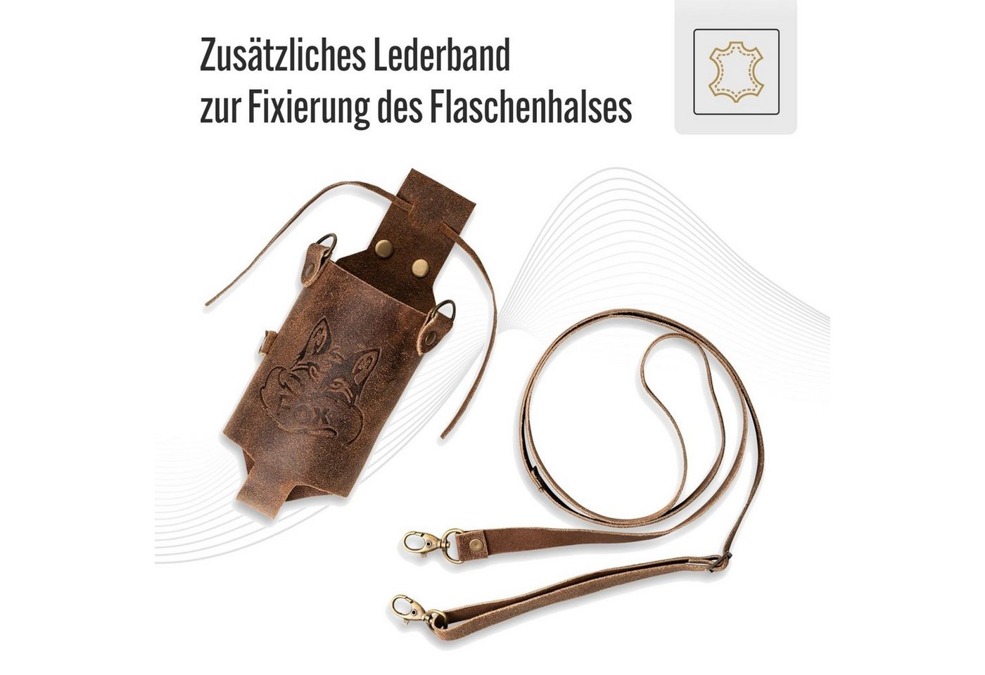BLACK FOREST FOX Grillschürze ROUGH SET Büffelleder Grill Koch & Küchen Schürze + Holly Holster, (Set), SET Dunkelbraun Bild 2