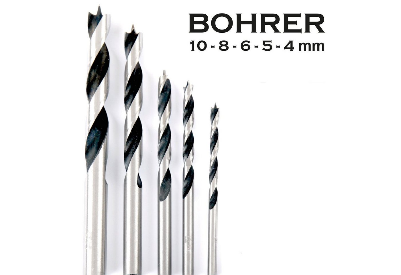 MEISTERCRAFT Bohrersatz Bohrerset, (11-tlg), Holzbohrer Set inkl. Bohrschablone - Spiralbohrer