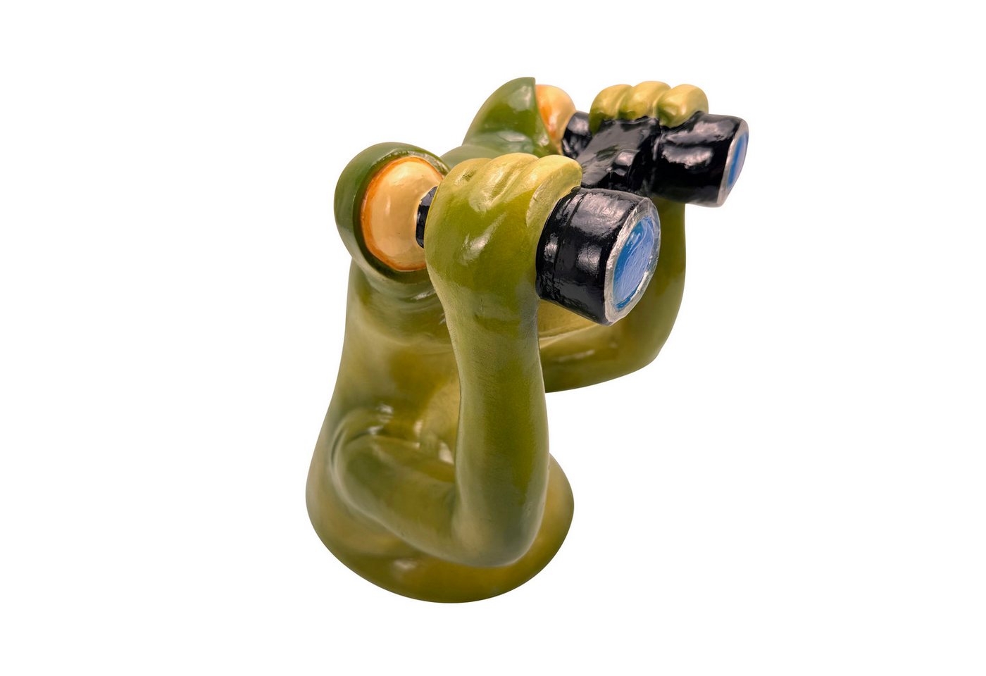 Online-Fuchs Gartenfigur Deko Figuren Frosch mit Fernglas, Spanner für Garten, Balkon, Terrasse, Gartenstecker, Beetstecker - wetterfest, für den Außenbereich geeignet