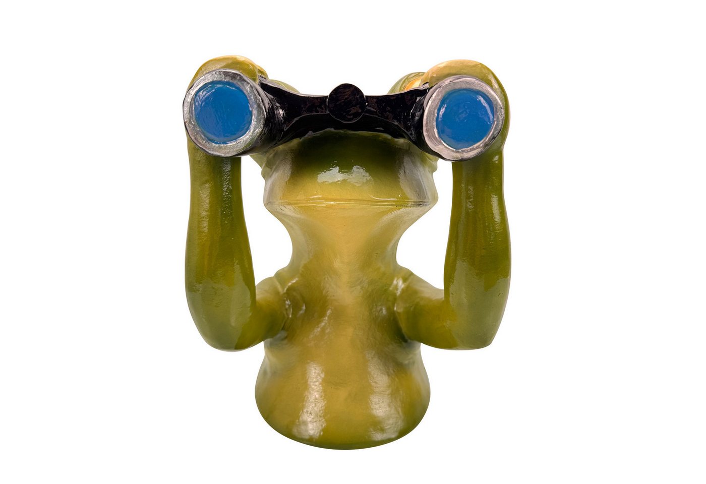 Online-Fuchs Gartenfigur Deko Figuren Frosch mit Fernglas, Spanner für Garten, Balkon, Terrasse, Gartenstecker, Beetstecker - wetterfest, für den Außenbereich geeignet Bild 3