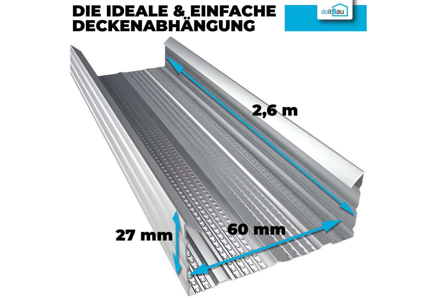 doitBau Deckenprofil 24 Profile CD Deckenprofil 60x27 je 2,6m (24-St) Bild 4