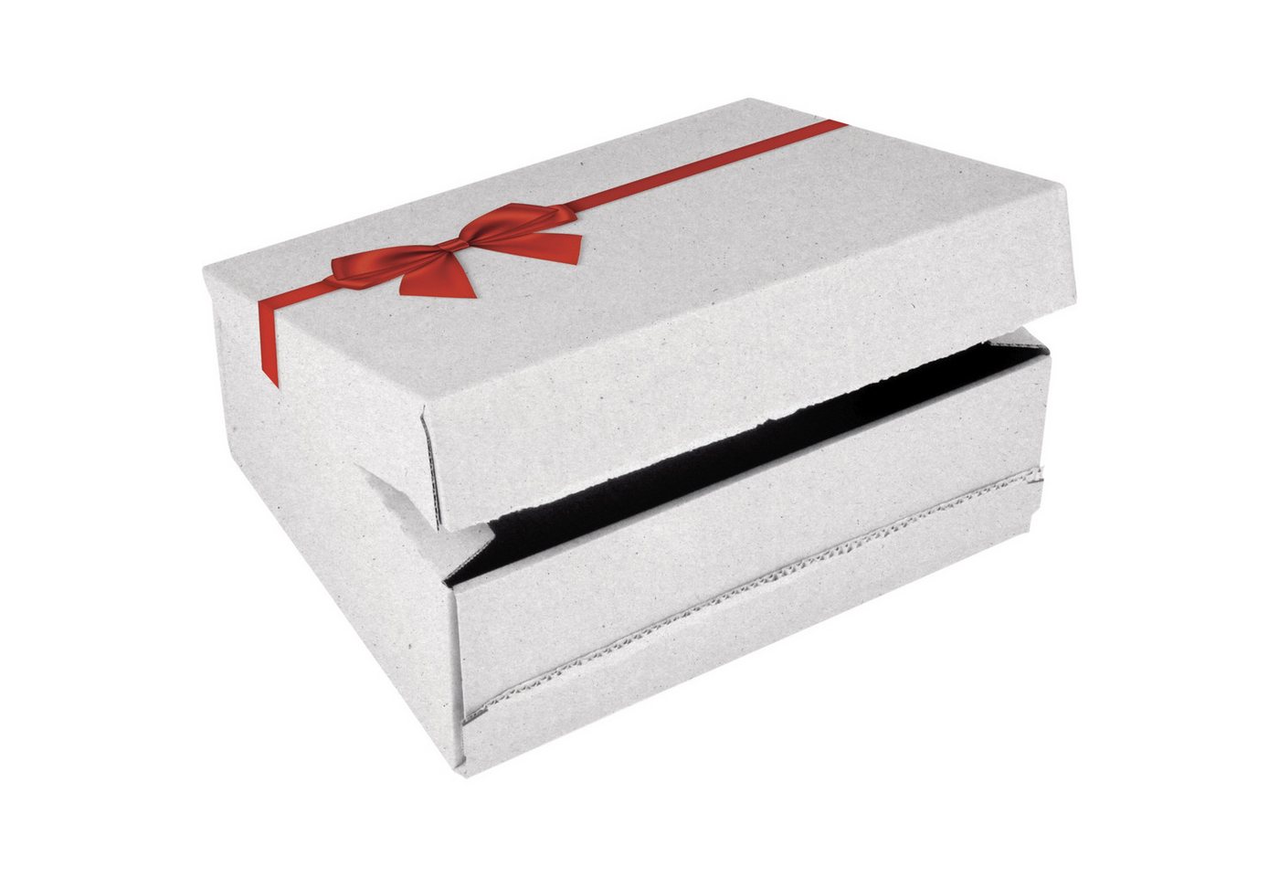 COLOMPAC Versandkarton Geschenkbox Small CP068.92/02 rote Schleife weiß Bild 3