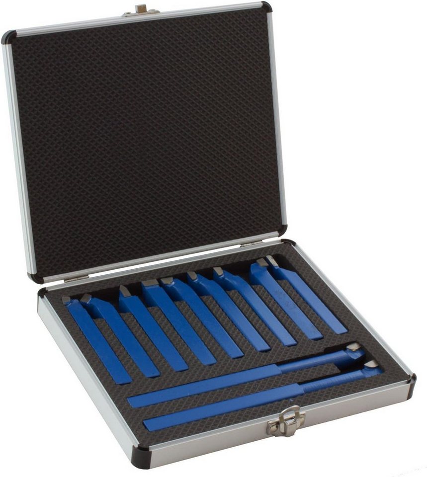 Falon-Tech Drehstahl Drehstahl Satz 11-tlg 10x10mm Drehmeißel Set Alukoffer DIN Normen, (11-tlg) Bild 2