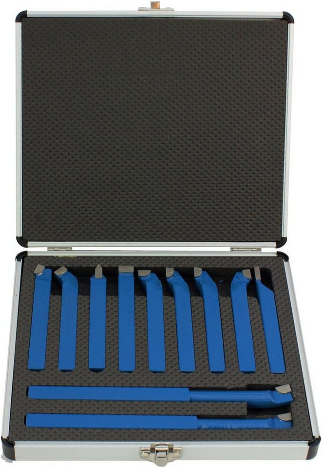 Falon-Tech Drehstahl Drehstahl Satz 11-tlg 10x10mm Drehmeißel Set Alukoffer DIN Normen, (11-tlg) Bild 3