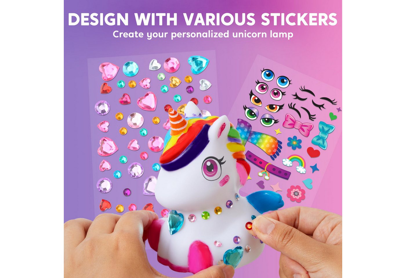 Klever Kits Bastelscheren Klever Kits Einhorn Lampe Bastelset Kinder ab 6+ jahre, (1-tlg) Bild 3