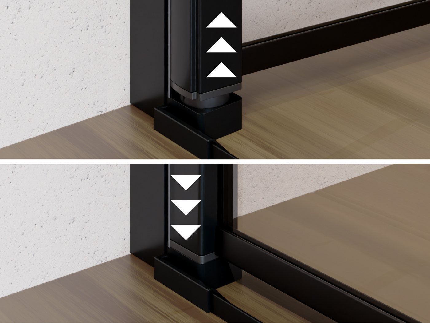 i-flair Dusch-Doppelflügeltür Duschtür 70-73 cm - Höhe: 180 cm, aus durchsichtigem 6 mm ESG, 70x180 cm, Einscheibensicherheitsglas, (ohne Duschtasse, mit hochwertigen Aluminiumprofilen in schwarz) ebenerdiger Einbau m öglich, mit Pendeltüren Bild 2