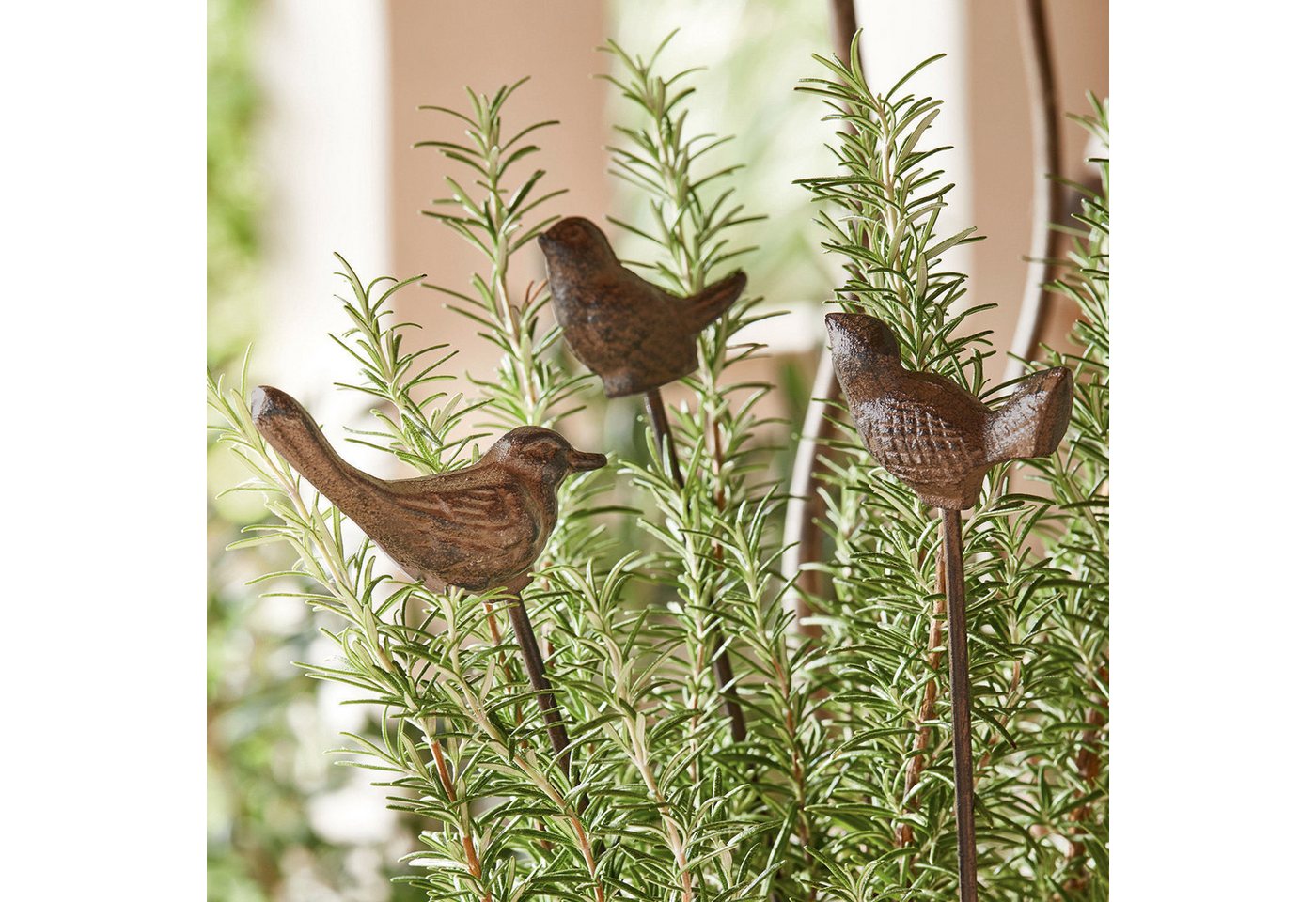 Mirabeau Gartenstecker Gartenstab 3er Set Laver antikbraun