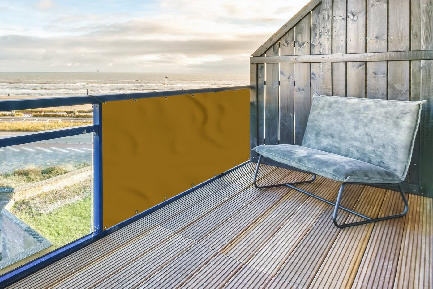 MuchoWow Balkonsichtschutz Gold - Luxus - Interieur (1-St) Balkon Sichtschutz 90x200, Windschutz für Zaun PVC, 200x90 cm Bild 3