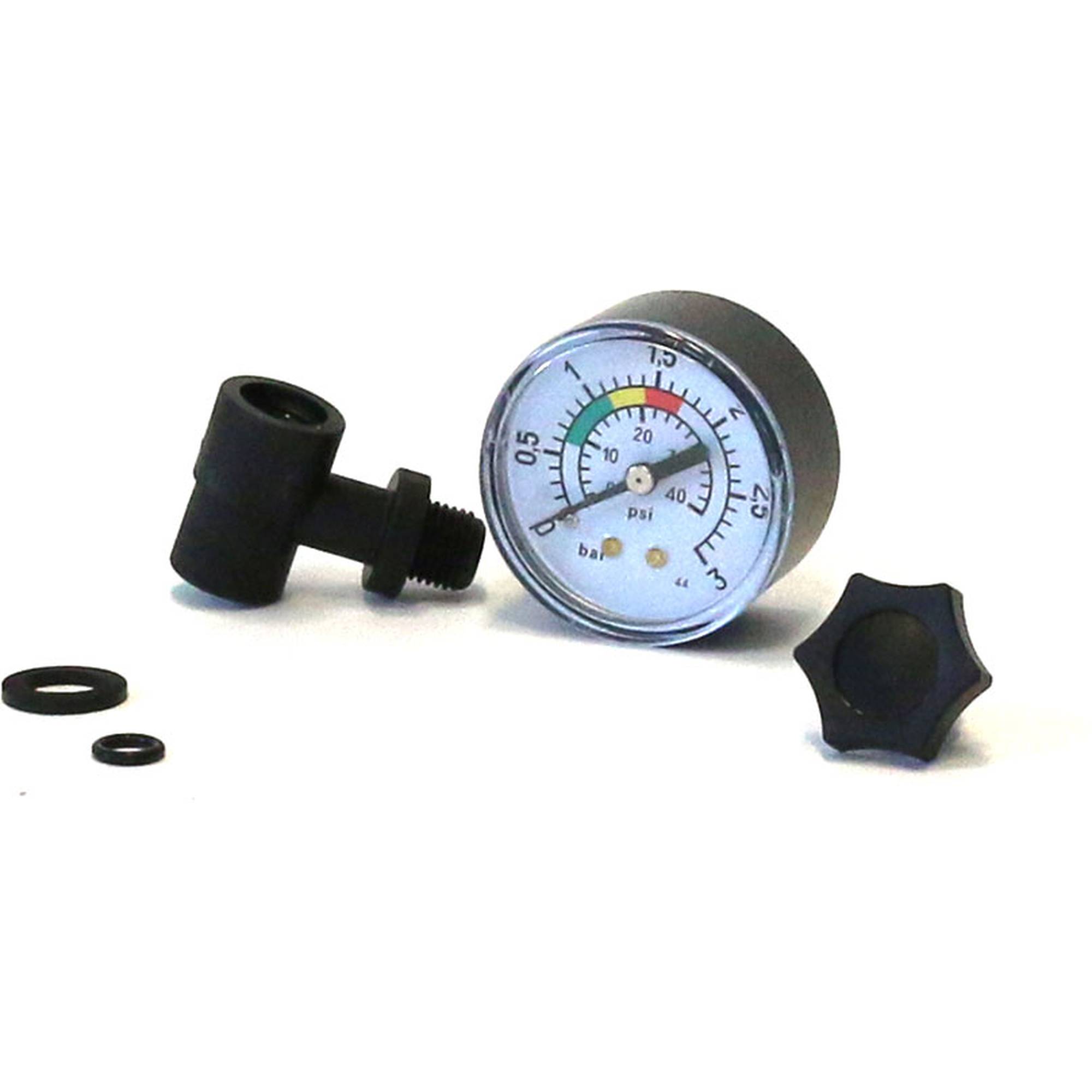 Waterman Luftdruckmessgerät Manometer 1/8' Anschluß inkl. T-Stück und O-Ringen, 1-tlg.