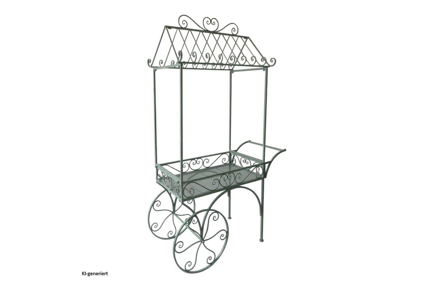 HTI-Living Gartenfigur Marktwagen Verena, (1 Stück, 1 Wagen ohne Dekoration), Metallwagen auf Rädern