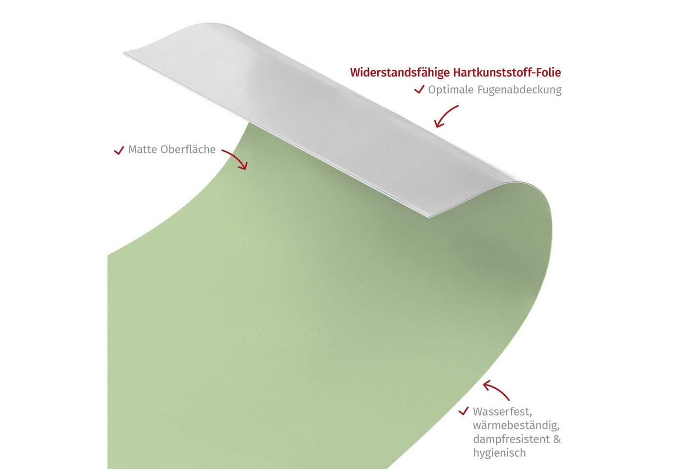 Bilderdepot24 Badrückwand grün fugenlose Wandverkleidung Bad Unifarben, (Hartfolie matt » Selbstklebend SMART 0,35 mm), wasserfestes Wandpaneel Mint