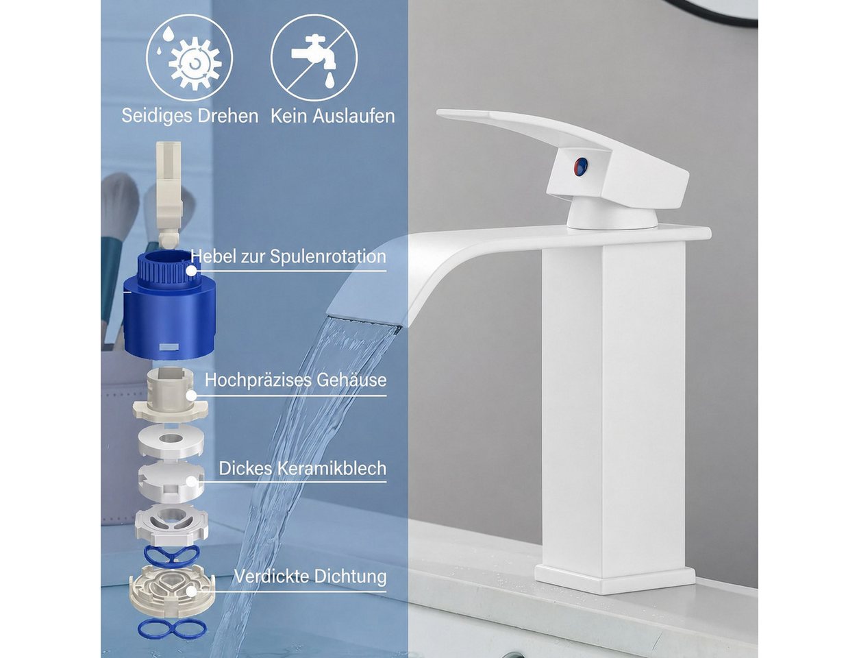 Faizee Home Badarmatur Faizee Home Wasserfall Waschtischarmatur Badarmatur Wasserhahn