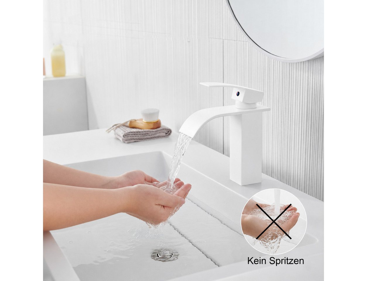 Faizee Home Badarmatur Faizee Home Wasserfall Waschtischarmatur Badarmatur Wasserhahn Bild 2