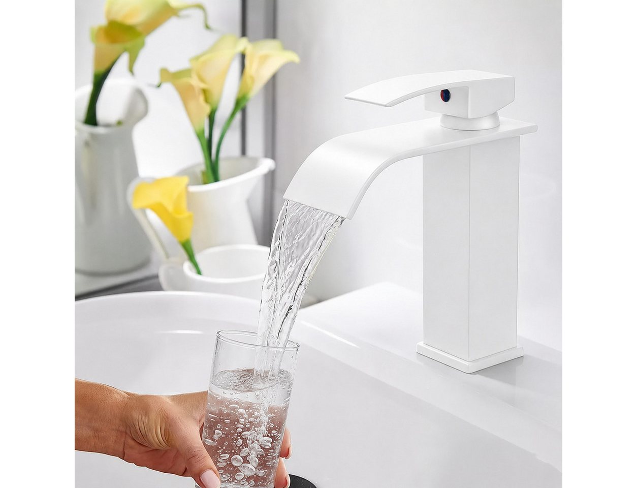 Faizee Home Badarmatur Faizee Home Wasserfall Waschtischarmatur Badarmatur Wasserhahn Bild 4