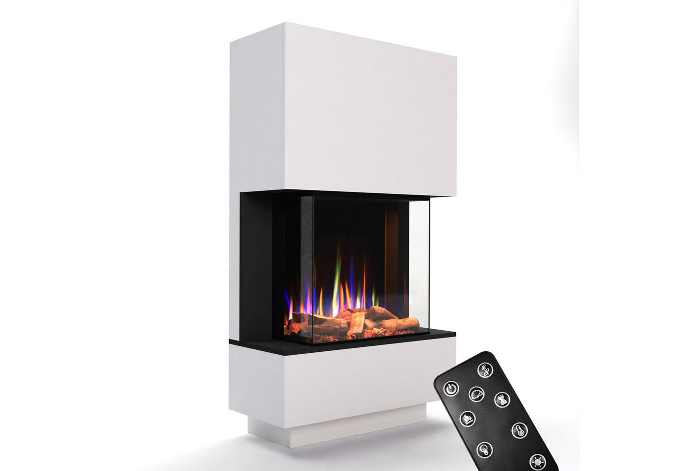 GLOW FIRE Elektrokamin PR14 E-Motion 3D, Elektrischer Kamin mit 3D Feuer mit Heizung, täuschend echte Flamme mit Heizung, 3 Dekorationen Bild 4