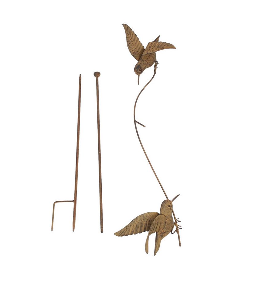 Dekoleidenschaft Gartenstecker "Vogelwippe" Metall mit Echtrost, 125 cm hoch, Dekostecker wetterfest Outdoor Gartendeko für Draußen Bild 2