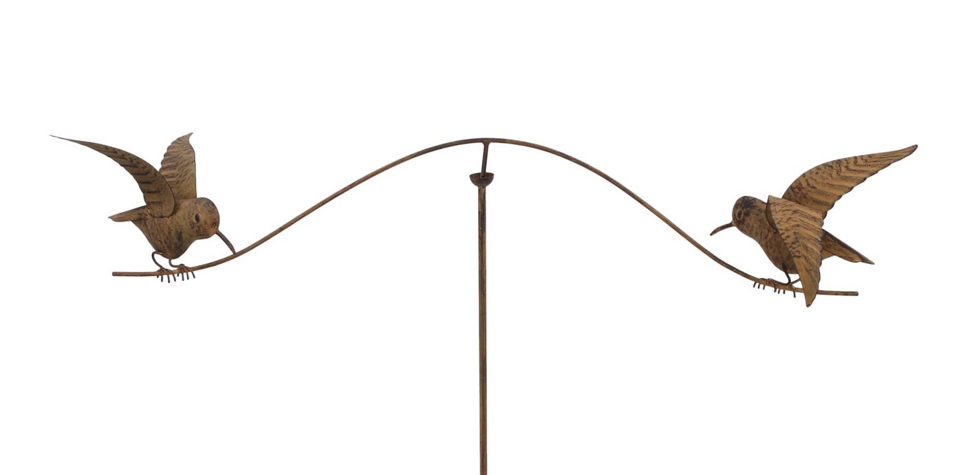 Dekoleidenschaft Gartenstecker "Vogelwippe" Metall mit Echtrost, 125 cm hoch, Dekostecker wetterfest Outdoor Gartendeko für Draußen Bild 3