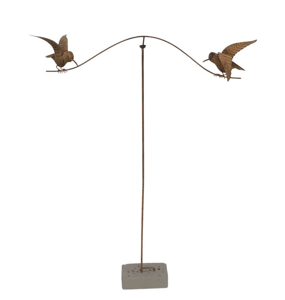 Dekoleidenschaft Gartenstecker "Vogelwippe" Metall mit Echtrost, 125 cm hoch, Dekostecker wetterfest Outdoor Gartendeko für Draußen Bild 4