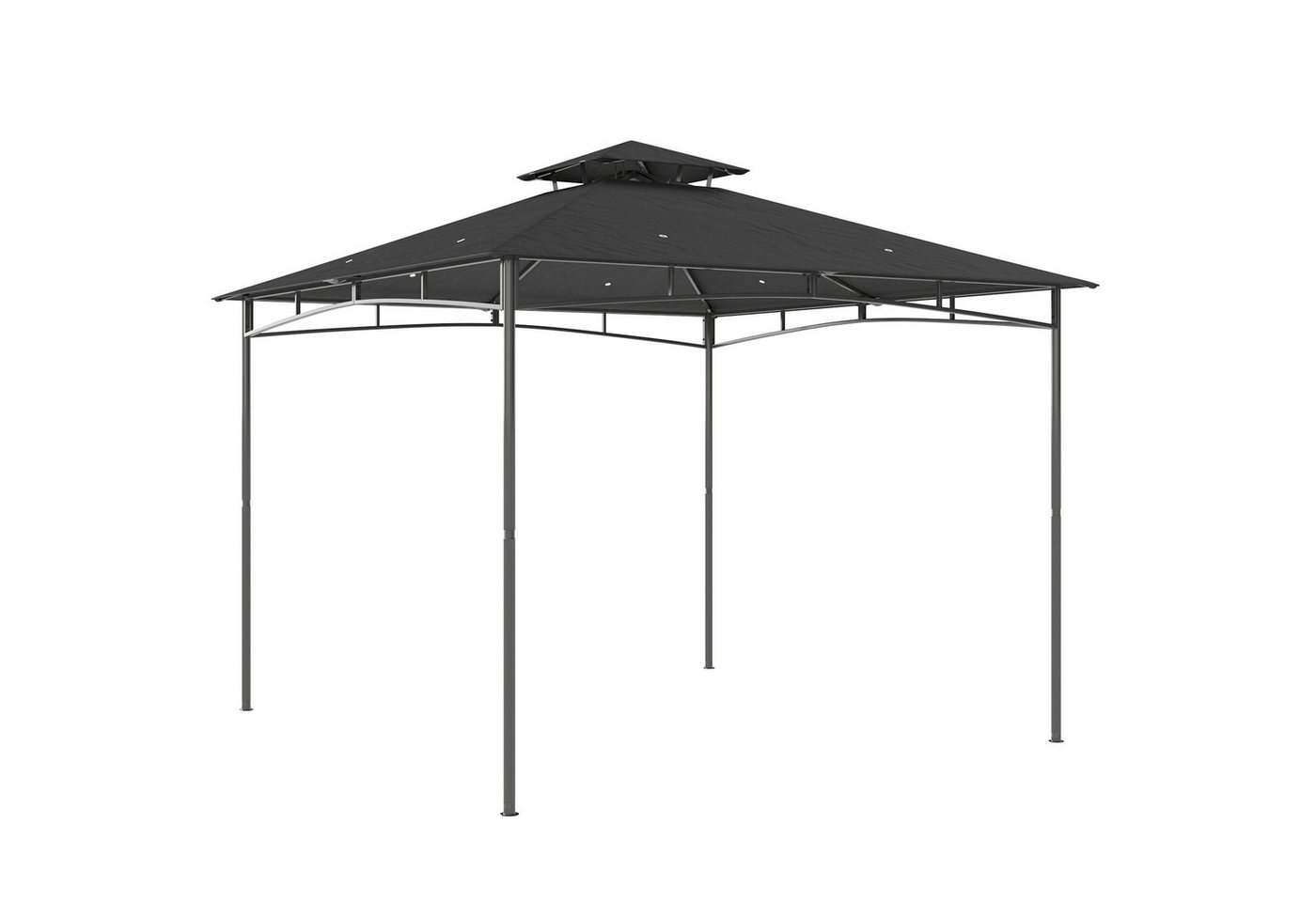 Outsunny Pavillon Gartenpavillon mit zurückziehbar Doppeldach, UV 50+ Partyzelt, mit 0 Seitenteilen, (Gartenpavillon, Gartenzelt), BxT: 300x300 cm