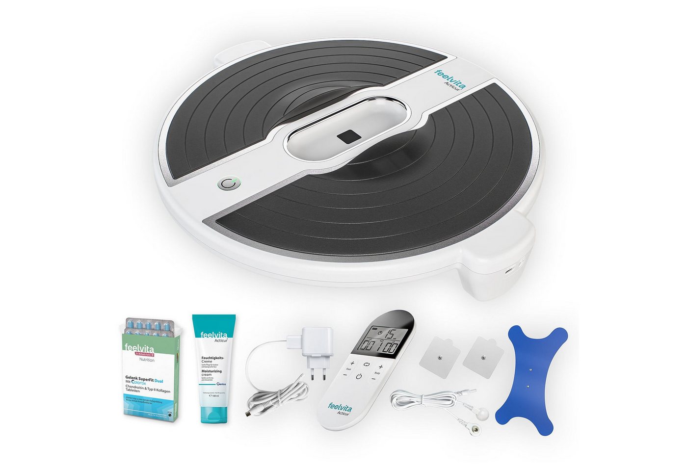 Genius EMS-Fußmassage-Gerät Feelvita Acticur Aktiv-Set Durchblutungsstimulator inkl. SuperFit, (12-tlg Set), Praktisches Schwenkelement -- FlexShifter Bild 2
