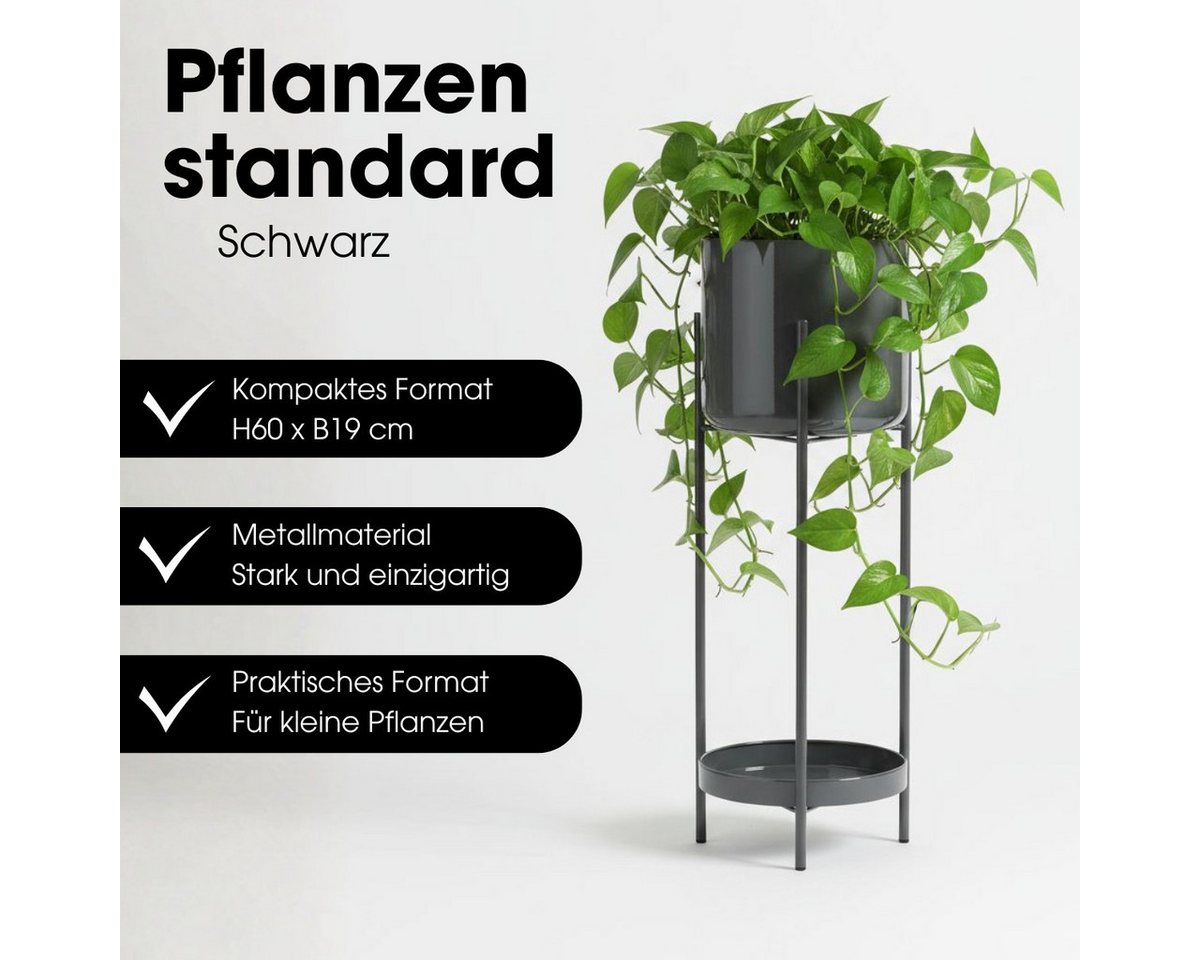 Mica Decorations Blumentopf Mica Decorations Colyn Pflanzenständer 60xØ19 cm Schwarz