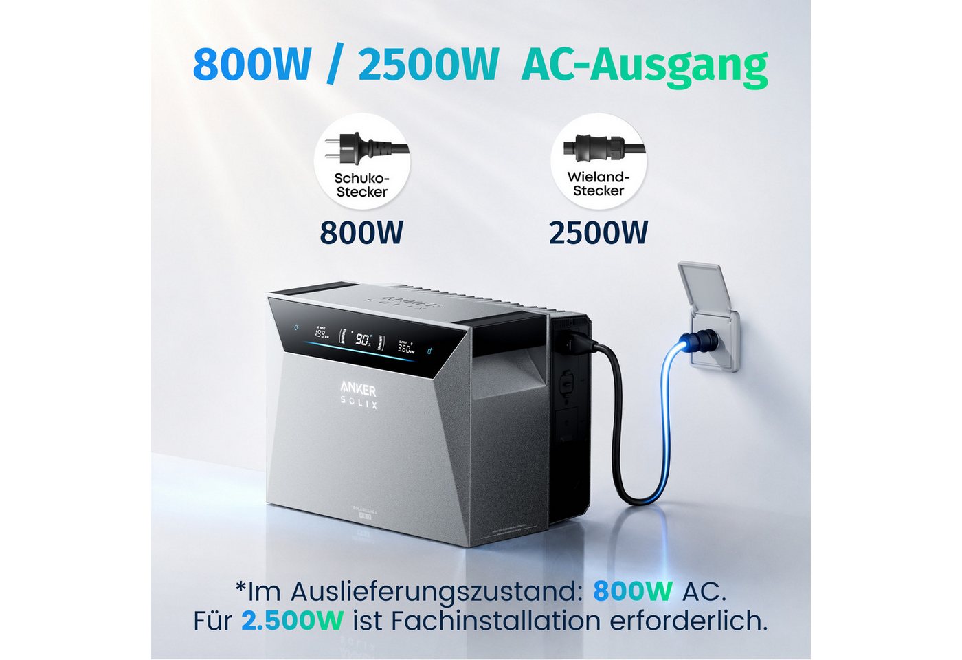 SolarMars Balkonkraftwerk mit Speicher Anker Solix Solarbank 4 E5000 Pro, 2000Wp, (mit 1 x Smart Meter Gen 2, 4 x 4mm²-5M DC Kabel), optional Anker SOLIX BP2700 & BP5000 Erweiterungsakkus Bild 3