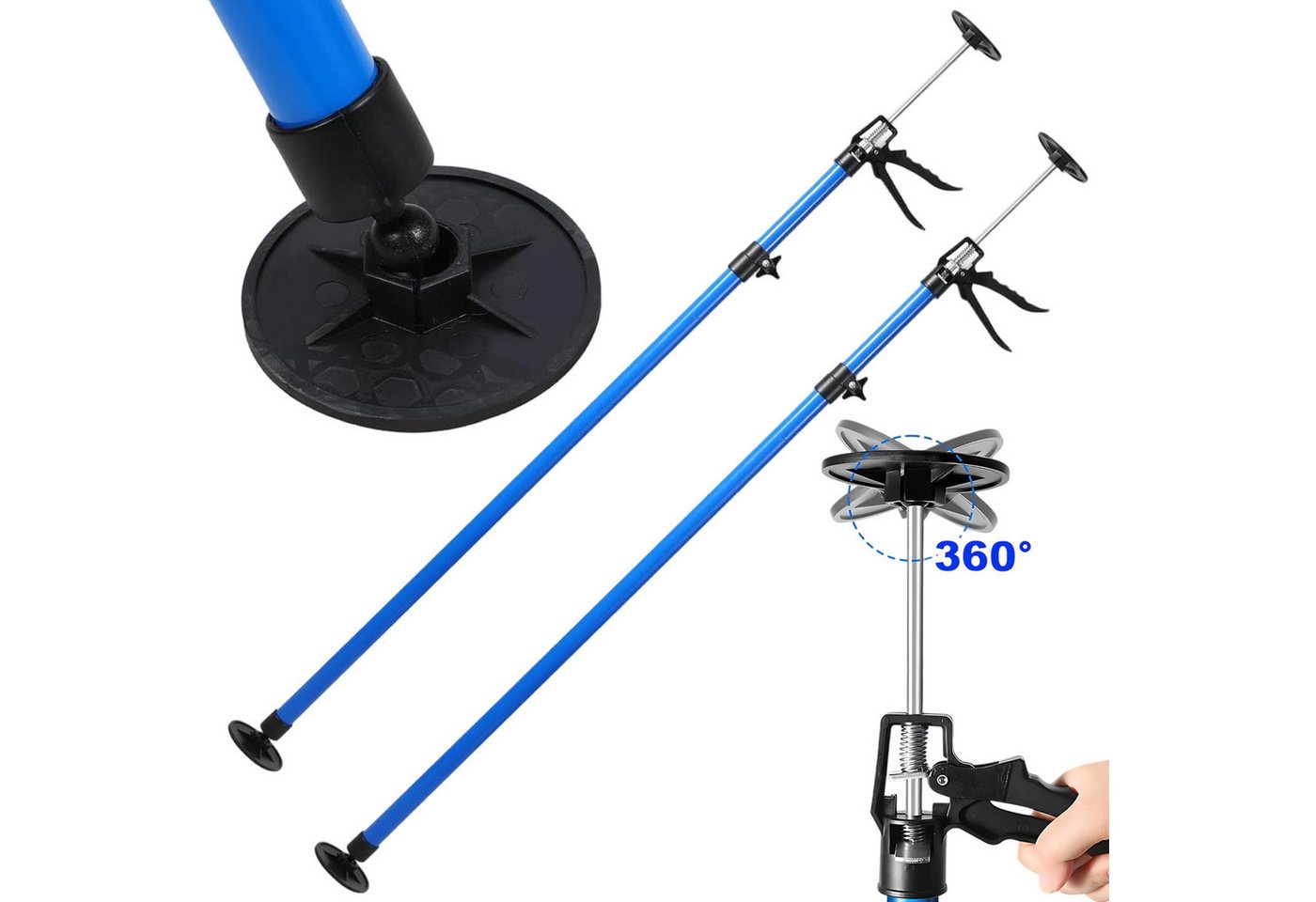 AKKEE Montageklemme 2er-Set Teleksopstützen 115-290cm Bis 50 kg, teleskopstützen Klemmen Bild 2