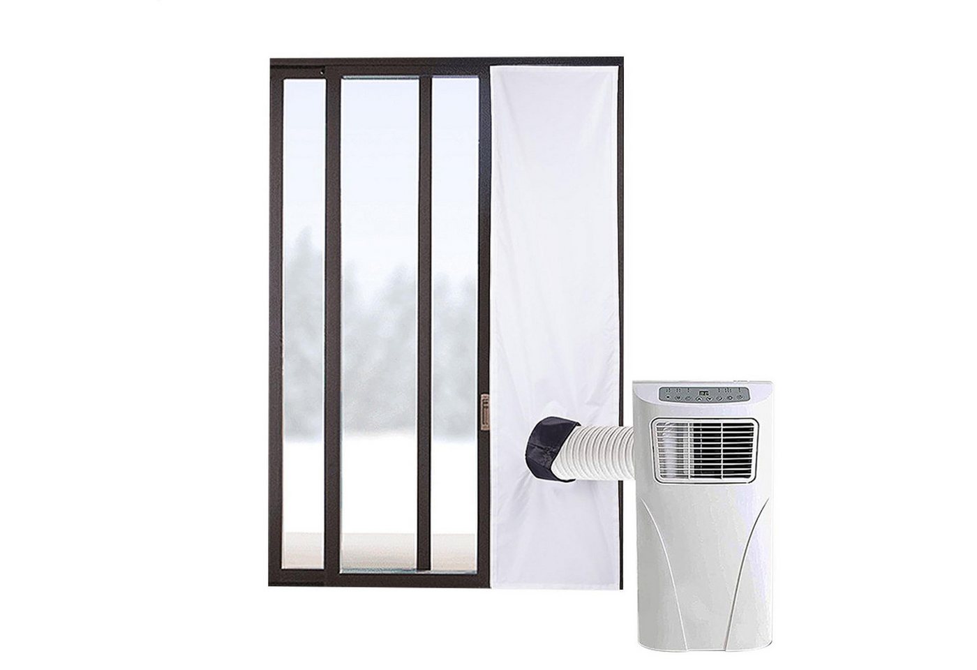 Diwzbyn Fenster-Set Erweiterung Fensterkit / Fenster Abdichtung Klimagerät, Wasserdichtes Abdichtungstuch für Klimaanlagen – Windschutz