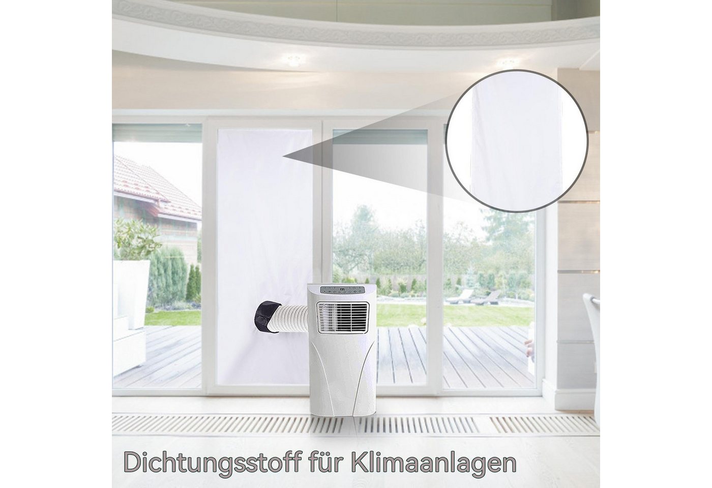 Diwzbyn Fenster-Set Erweiterung Fensterkit / Fenster Abdichtung Klimagerät, Wasserdichtes Abdichtungstuch für Klimaanlagen – Windschutz Bild 2