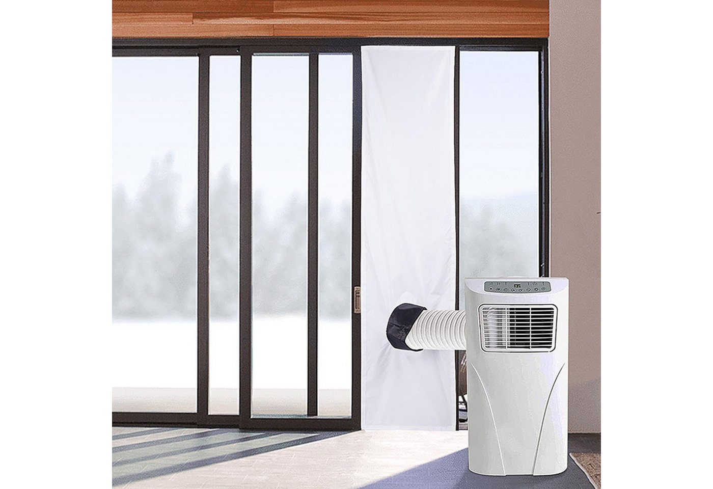 Diwzbyn Fenster-Set Erweiterung Fensterkit / Fenster Abdichtung Klimagerät, Wasserdichtes Abdichtungstuch für Klimaanlagen – Windschutz Bild 3